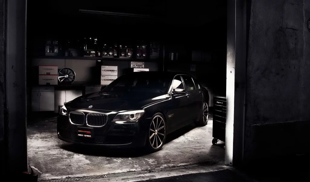 750li, гараж, бмв, bmw, бумер, черный