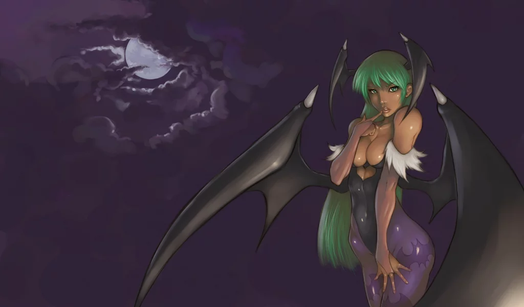 девушка, крылья, демон, morrigan