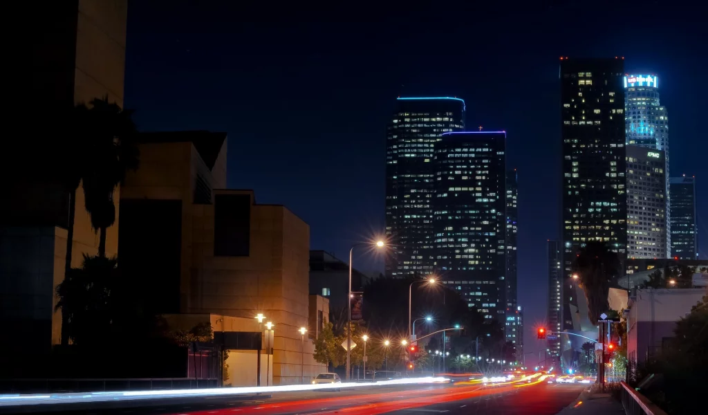 los angeles, калифорния, usa, огни, california, ночь, la, night