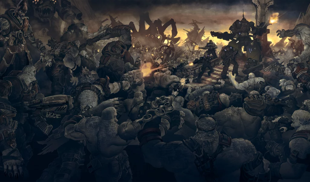 война, солдаты, gears of war, монстры