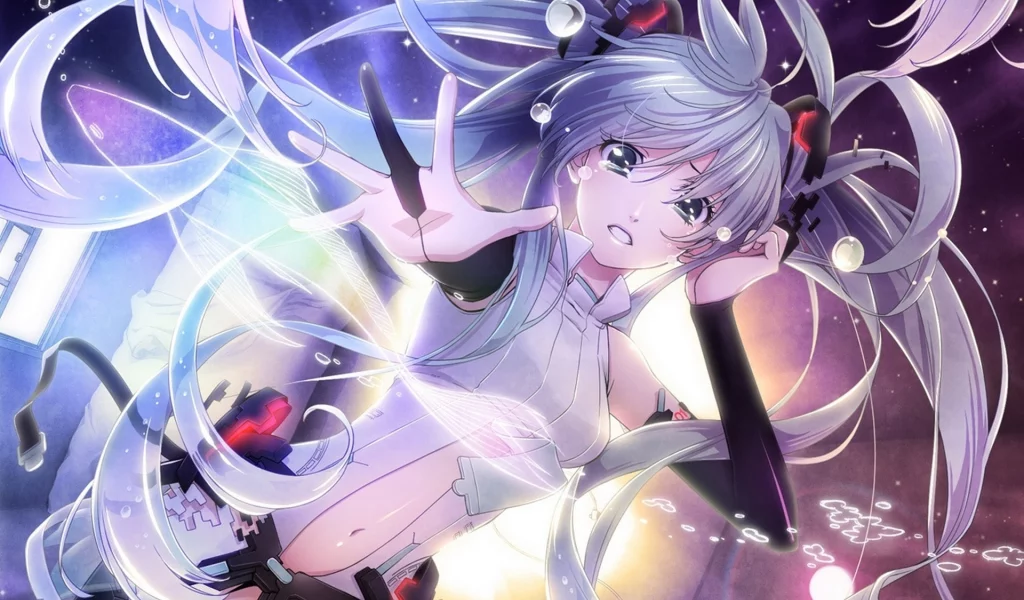 слёзы, рука, vocaloid, hatsune miku, вокалоид, волосы