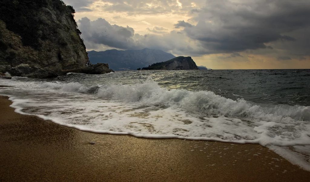 волны, море, пляж