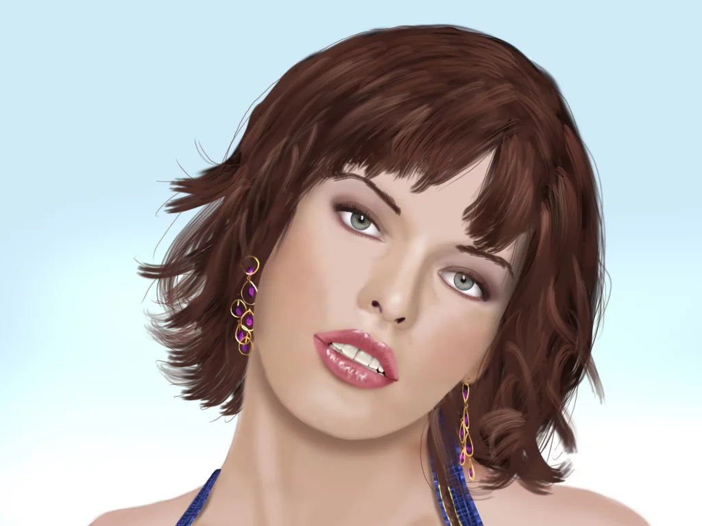 серьги, milla jovovich, композитор, милла йовович, вектор, брюнетка, актриса, девушка, продюсер