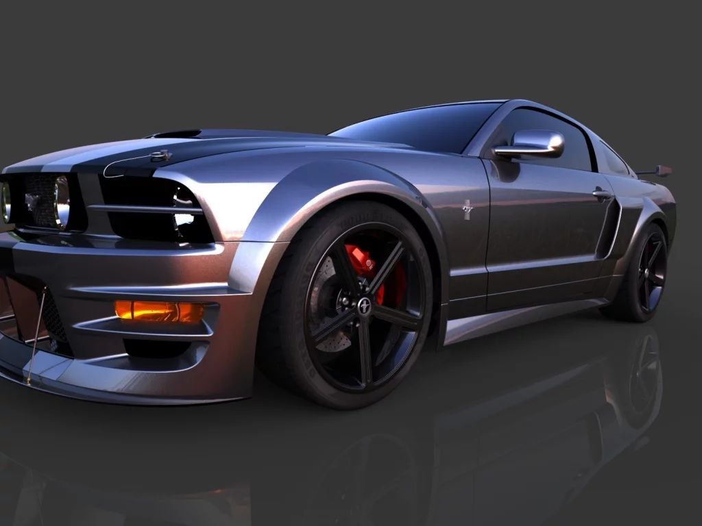 mustang, тюнинг, рендринг