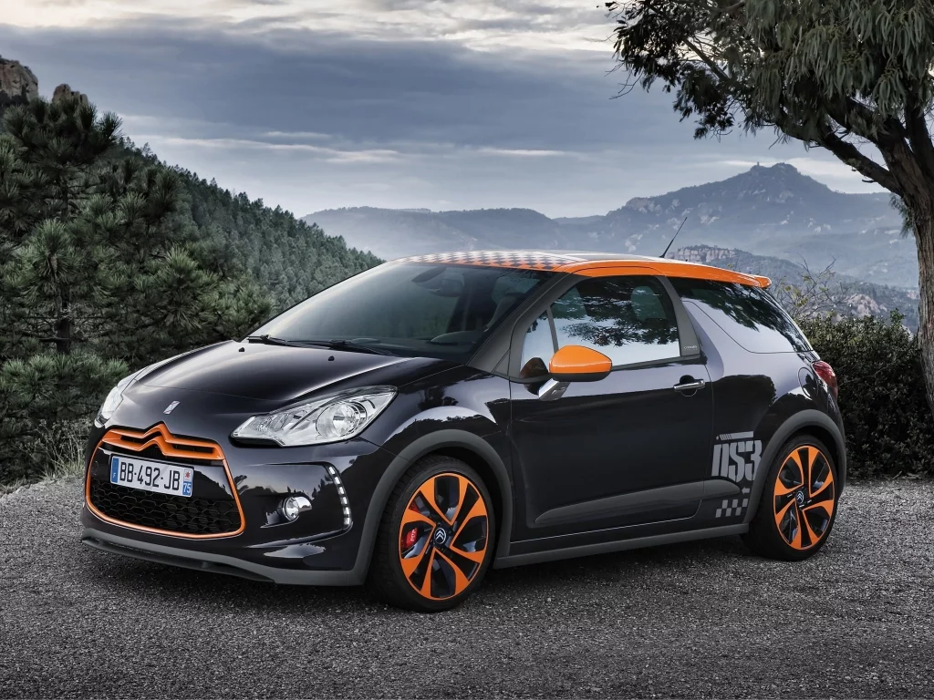 чёрный, ситроен, горы, дс3, небо, пейзаж, дерево, citroen, рэйсинг, ds3, racing