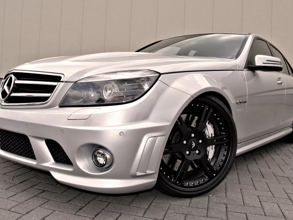 мерс, черные диски, серебристый, mercedes