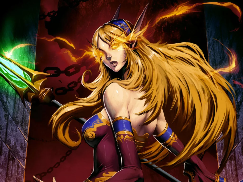 blood elf, trading card game, кровавая эльфийка, world of warcraft