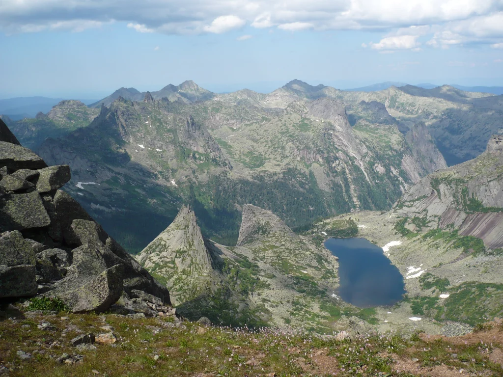 горы, скалы, парабола, небо, туман