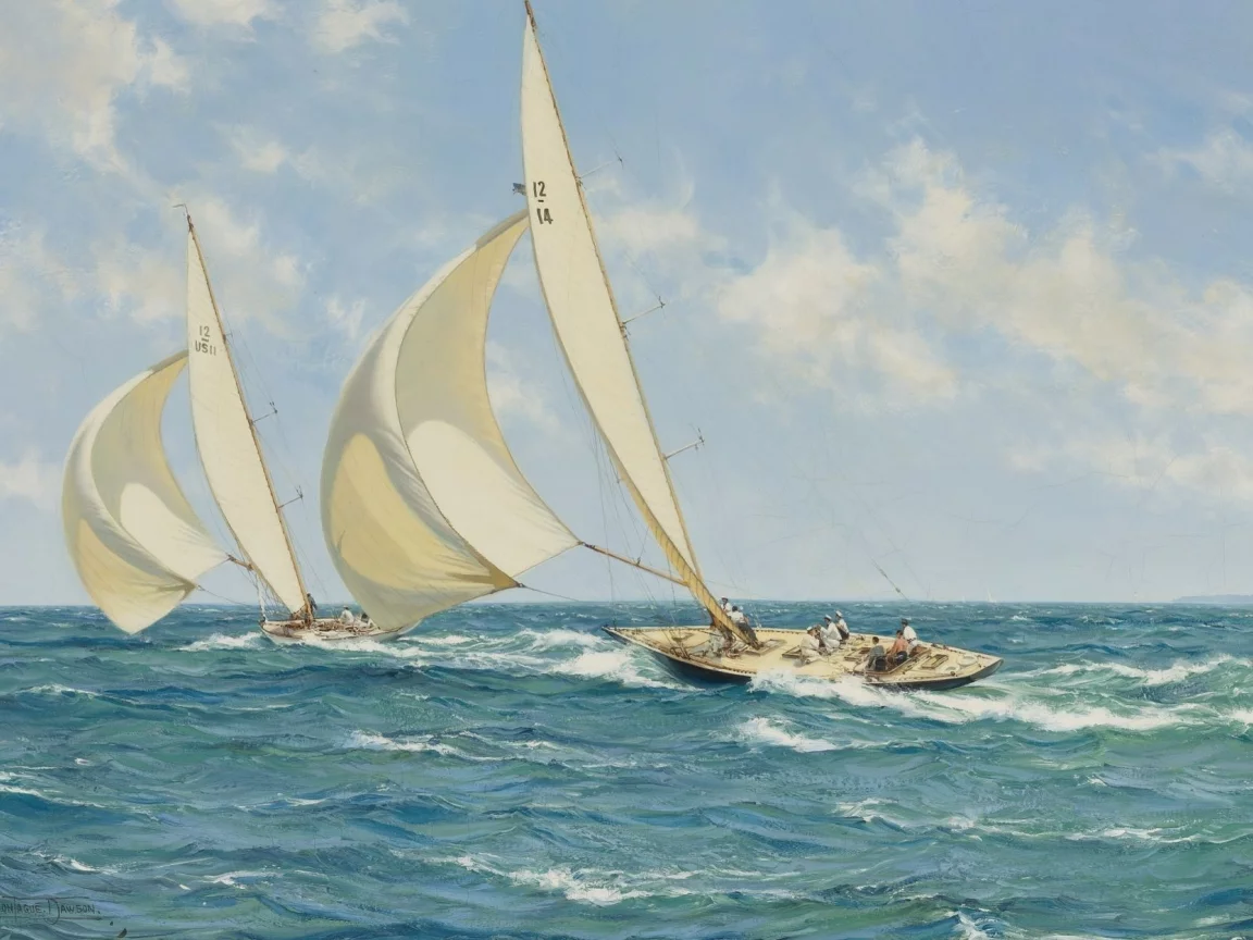 регата, море, яхты, montague dawson