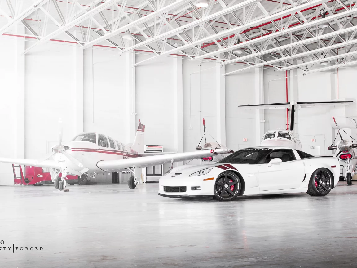 z06, корвет, передняя часть, шевроле, corvette, chevrolet, 360 three sixty forged, ангар, white