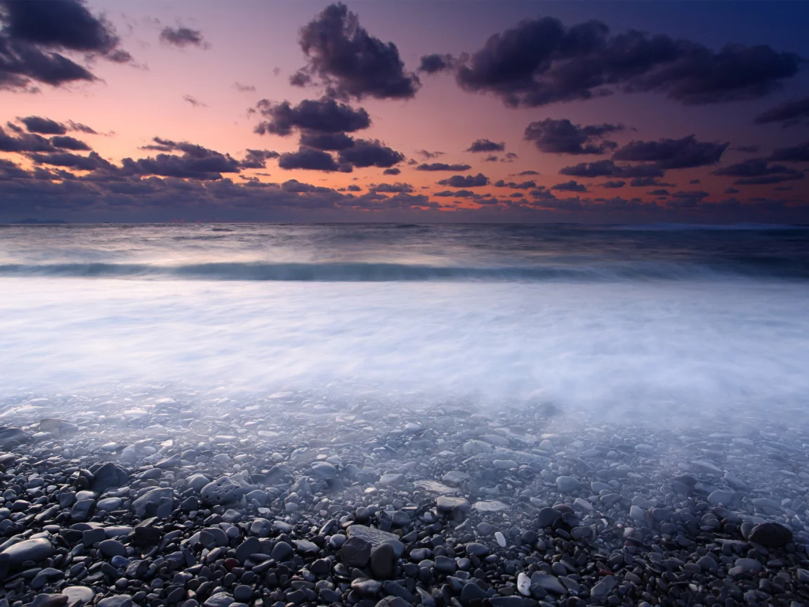 камни, облака, берег, море, небо