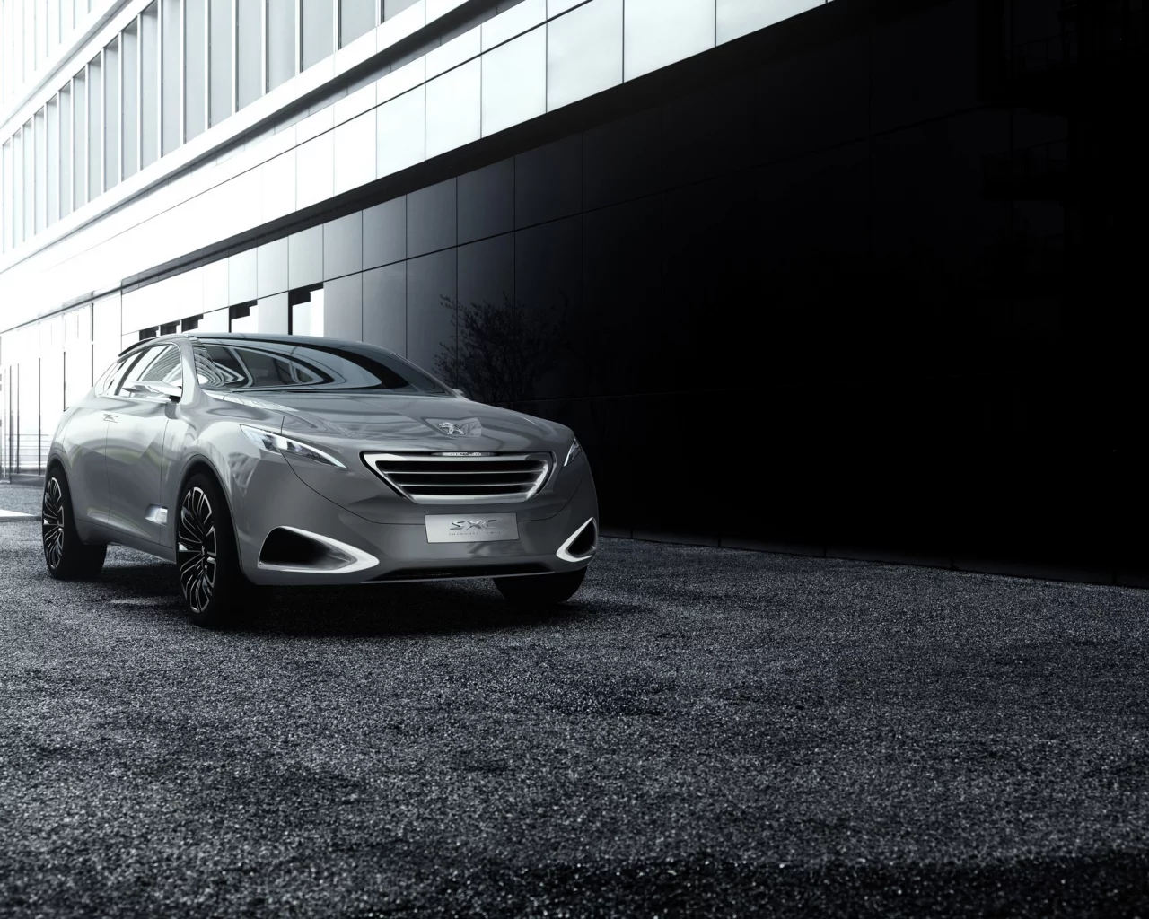 peugeot sxc, асфальт, concept, пежо, дорога, здание