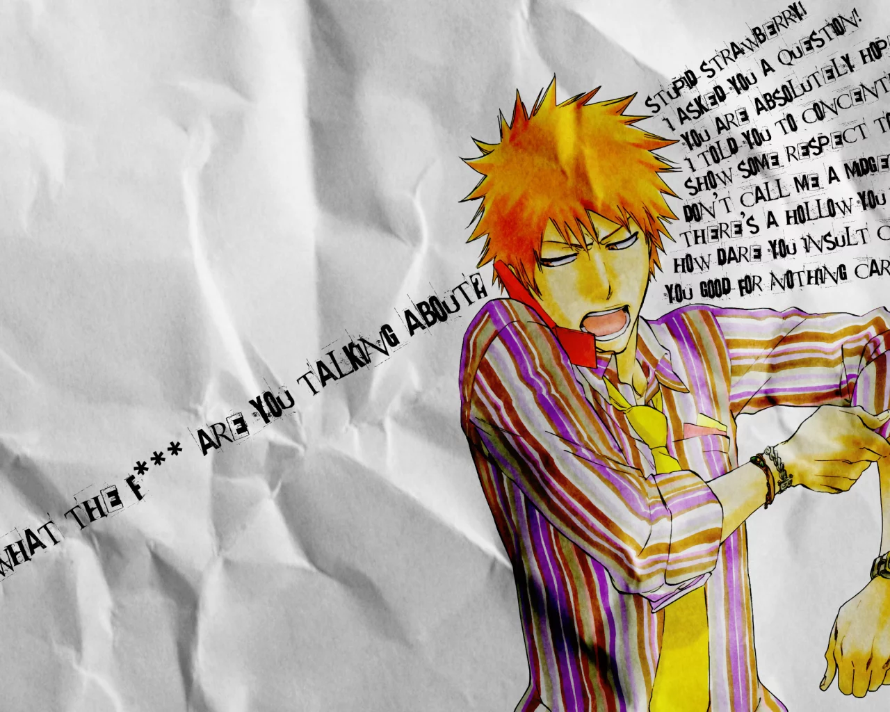 пиджак, bleach, блич, куросаки, лицо, телефон, бумага, ичиго