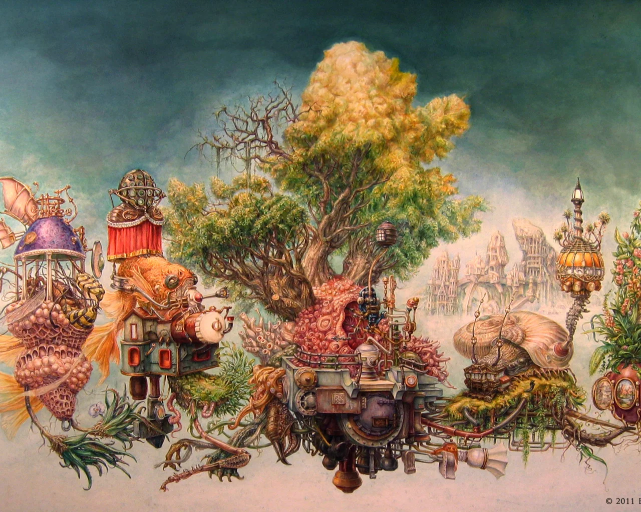 сюрреализм, ben blatt, цветы, графика