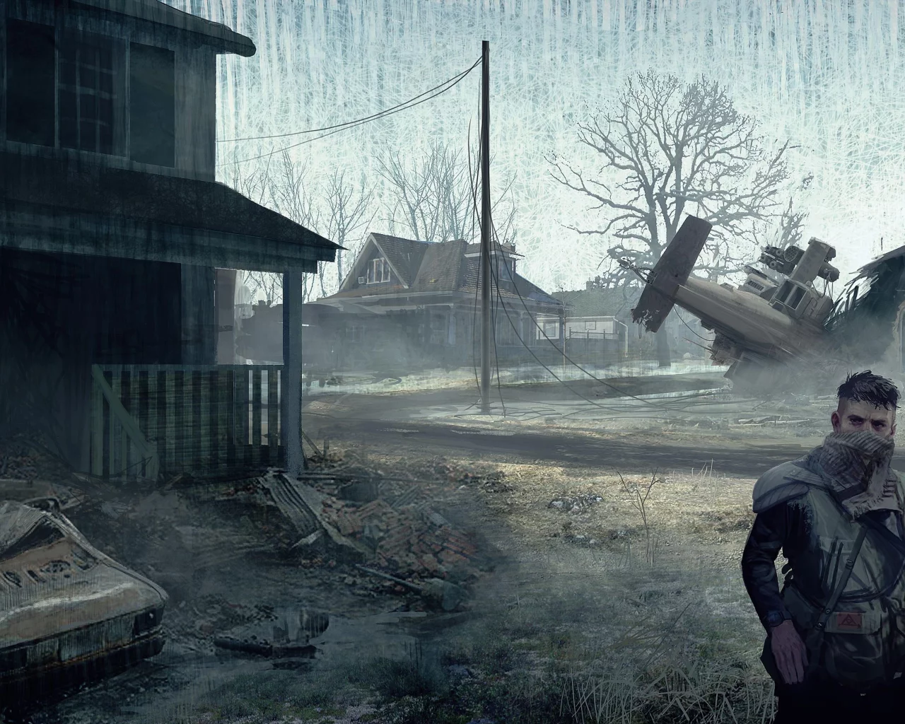 война, дома, homefront, машина, солдат, военный вертолет, деревня