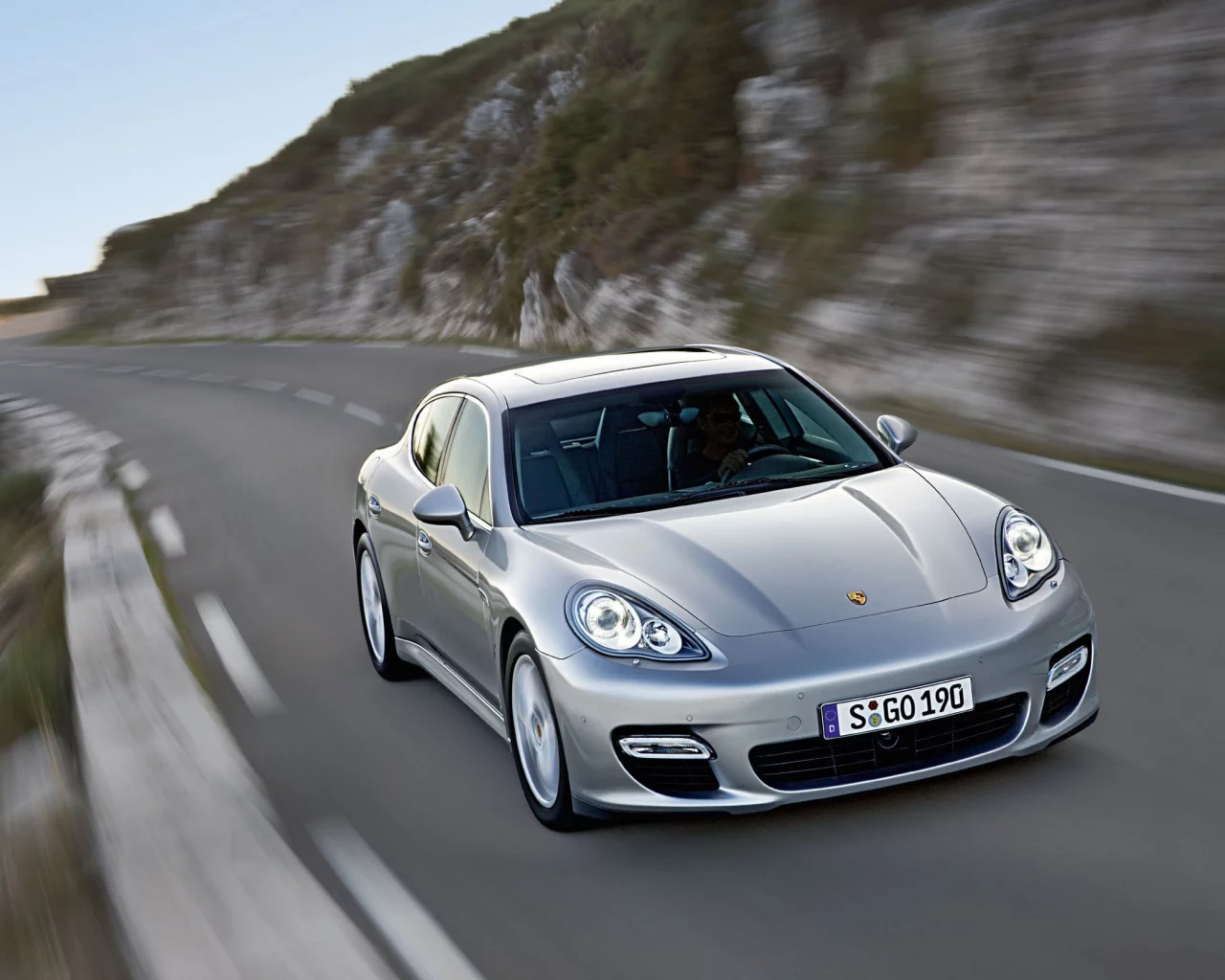 silver, panamera turbo, porsche