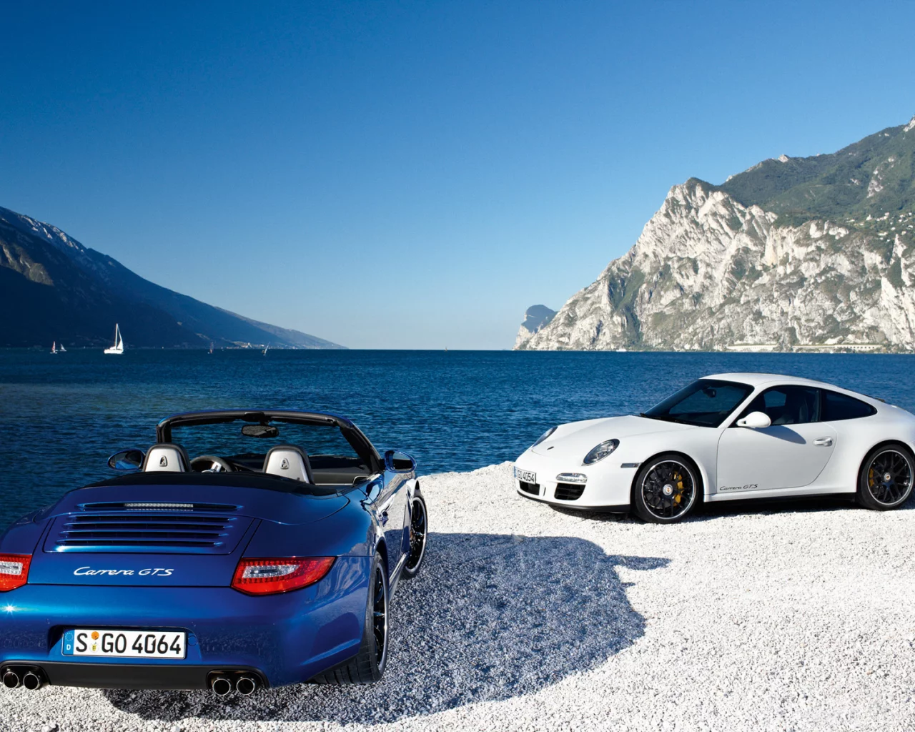 997, porsche, синий, белый