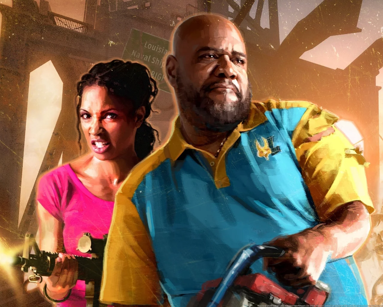 оружие, left 4 dead 2, люди, зомби