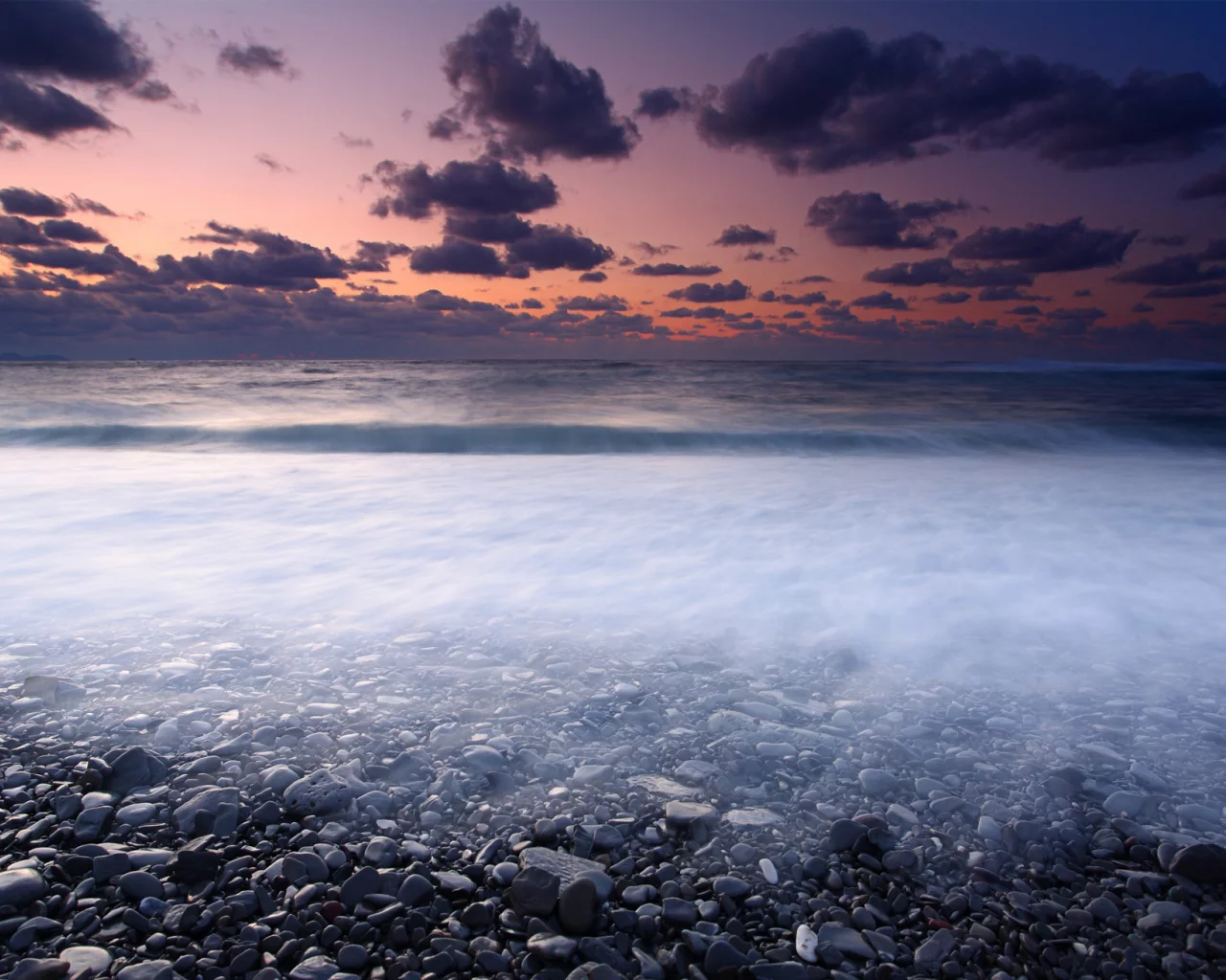 камни, облака, берег, море, небо
