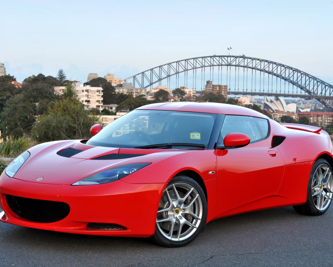 лотус, evora, lotus, эвора, красный, мост, спорткар, небо
