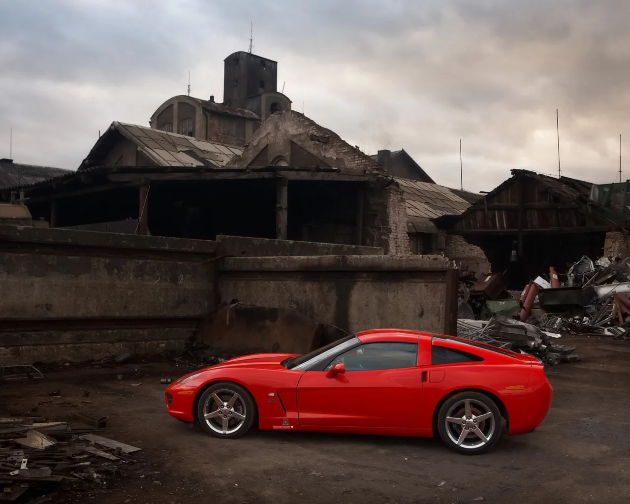 chevrolet, свалка, corvette, с6, развалины, innotech