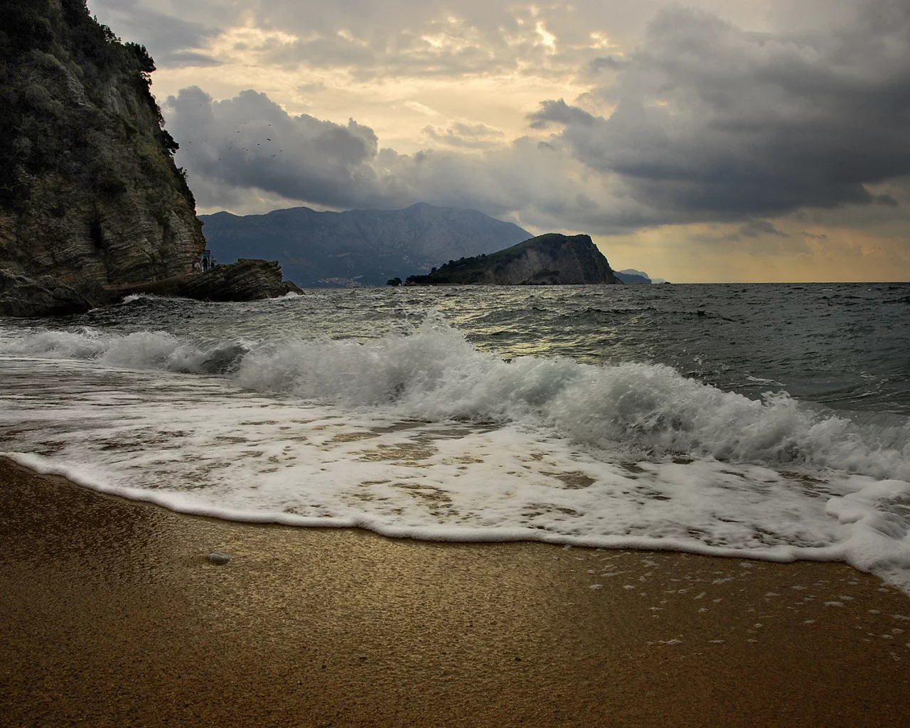 волны, море, пляж
