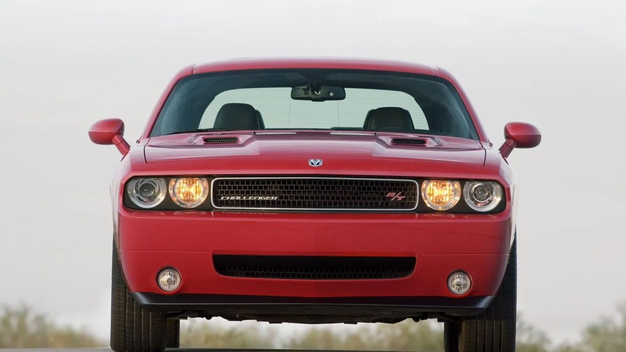 challenger, перед, red, dodge