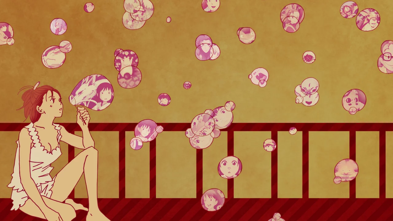 anime, crossover, girl, bubles