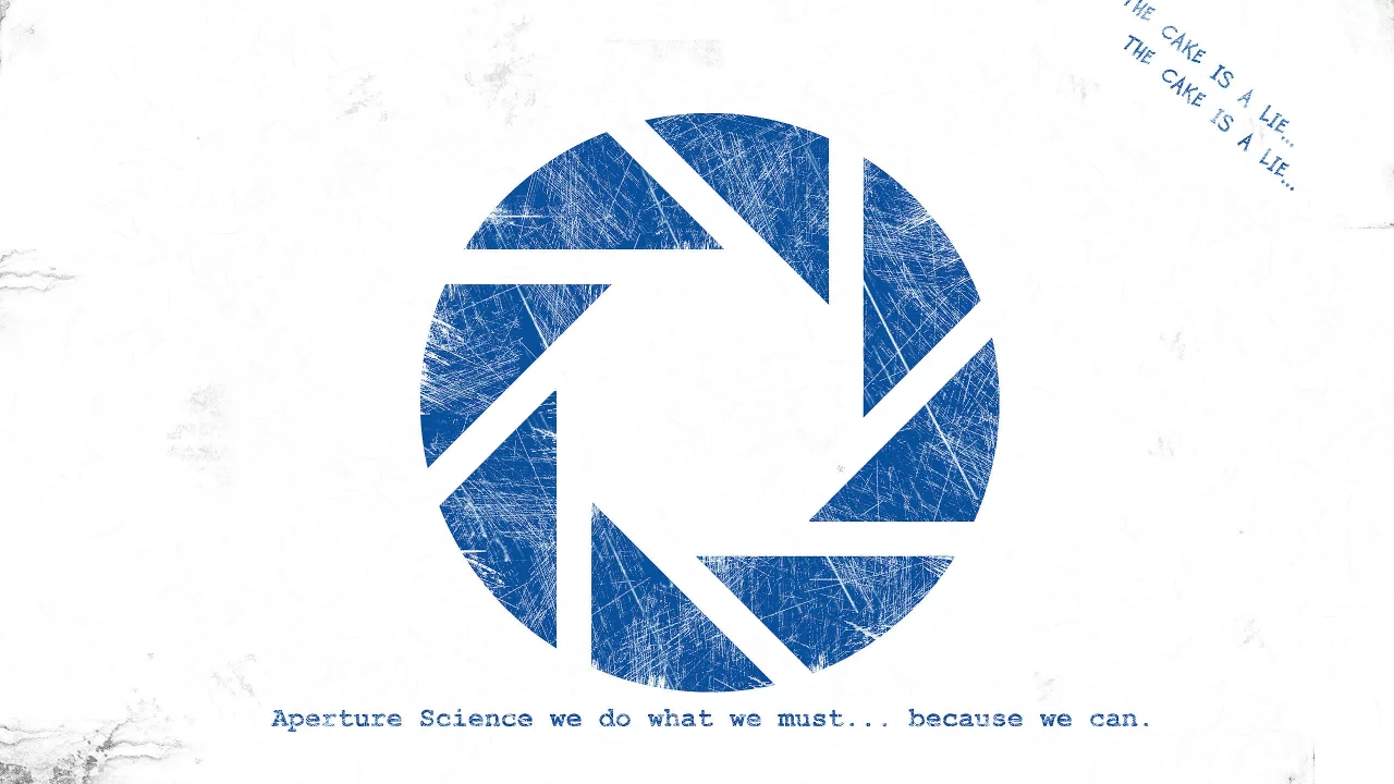 надпись, компания, логотип, portal, минимализм, aperture science