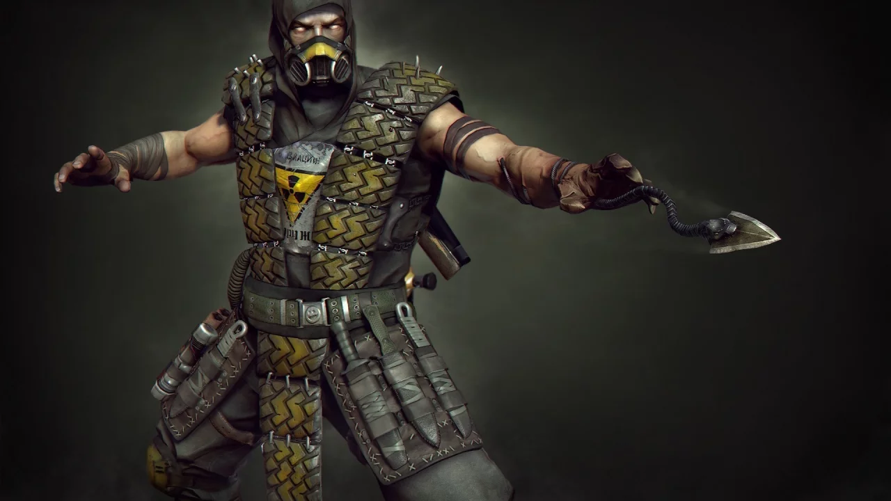 scorpion, радиация, 3d, mortal kombat