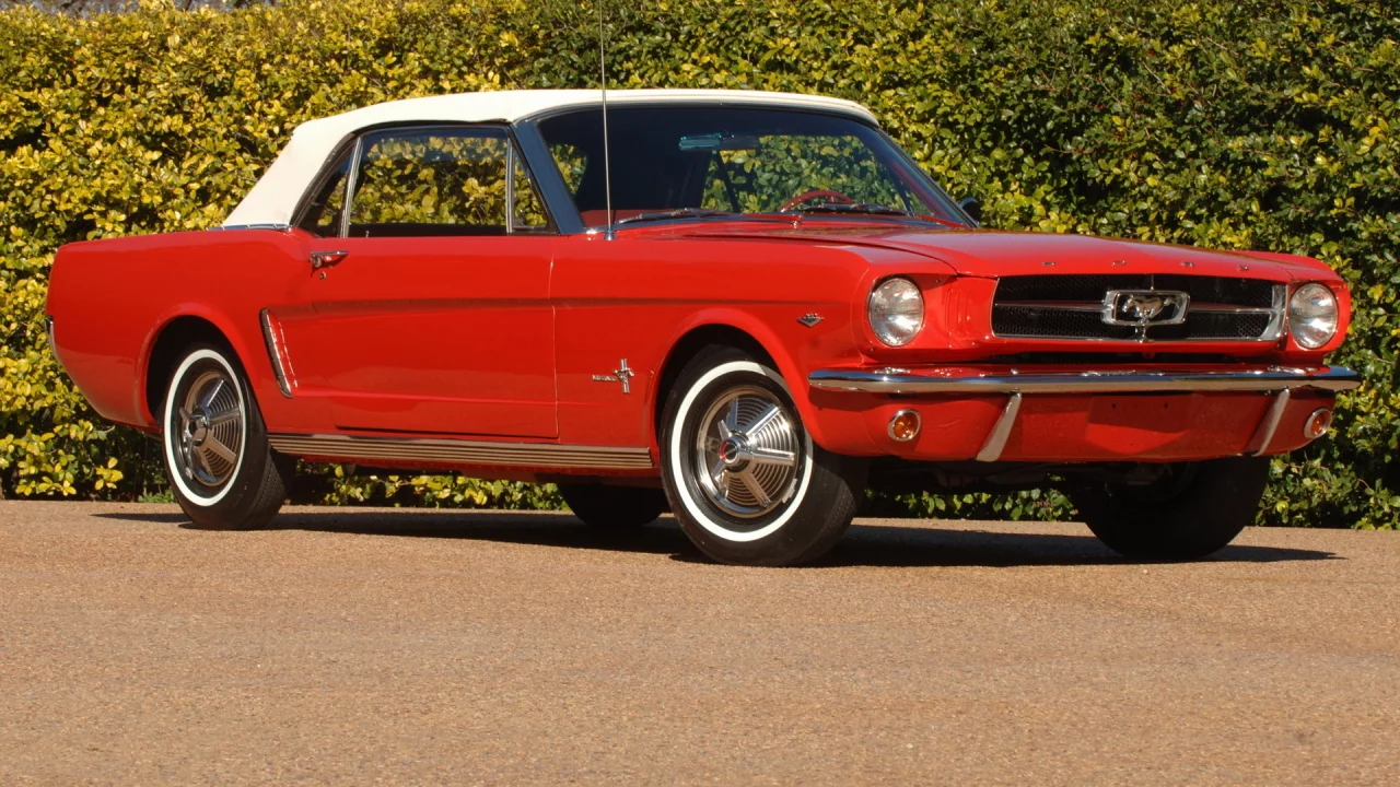 convertible, конь, классика, мягкий верх, 1964, красный, mustang