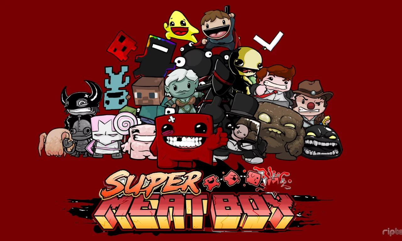 мясо, герои, super meet boy, game