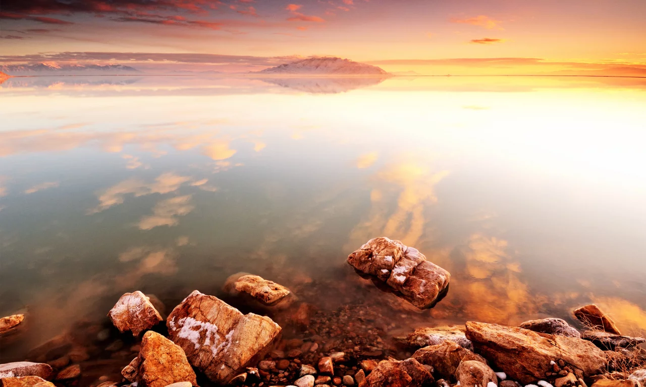 камни, море, закат