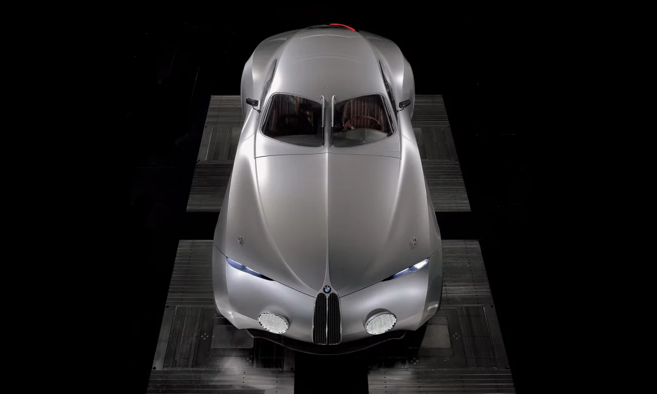 чёрный фон, серебристый, bmw, концепт кар