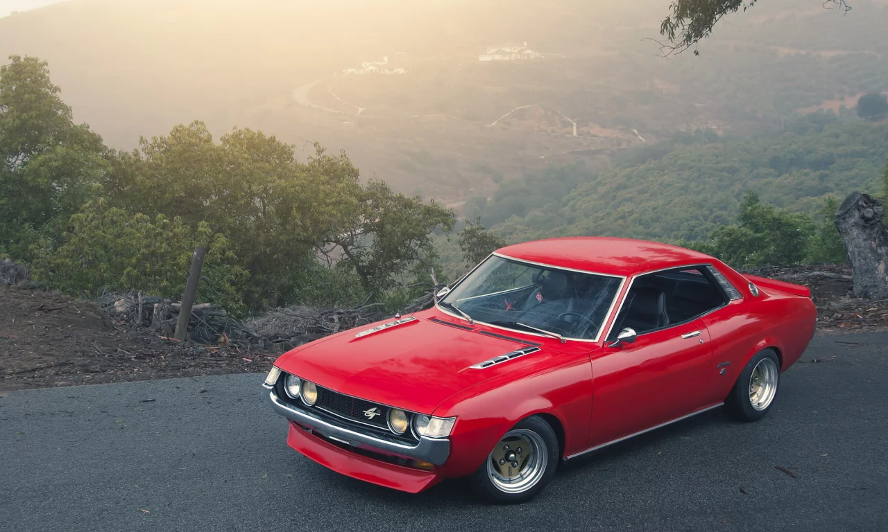 red, toyota, celica, dropped