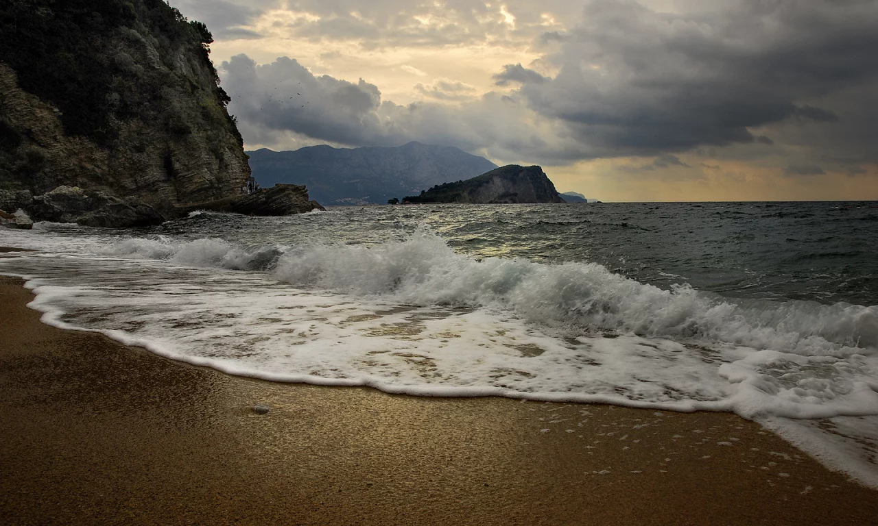 волны, море, пляж