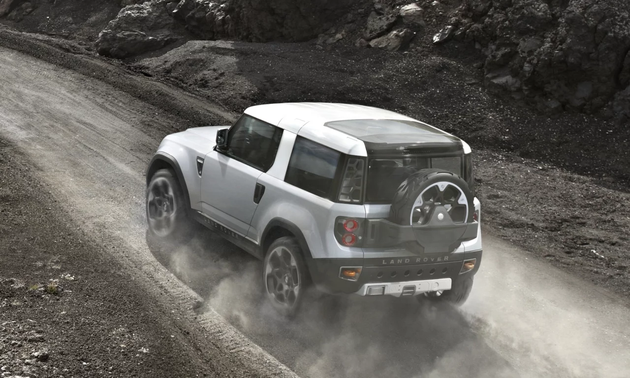 land rover, вид сзади, concept, ленд ровер, пыль, дс100, дорога, внедорожник, dc100, концепт, джип