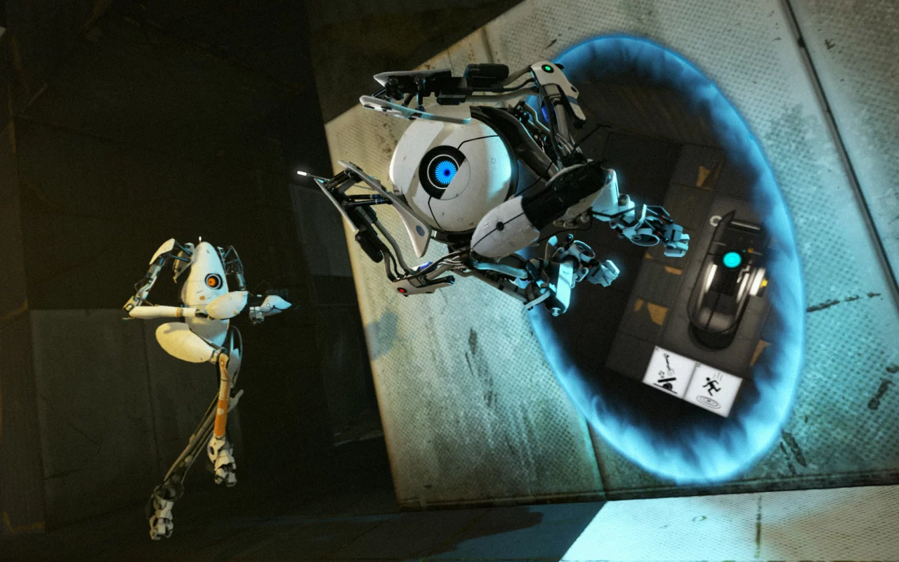 портал ган, portal 2, атлас, пибоди, прыжок, портал 2