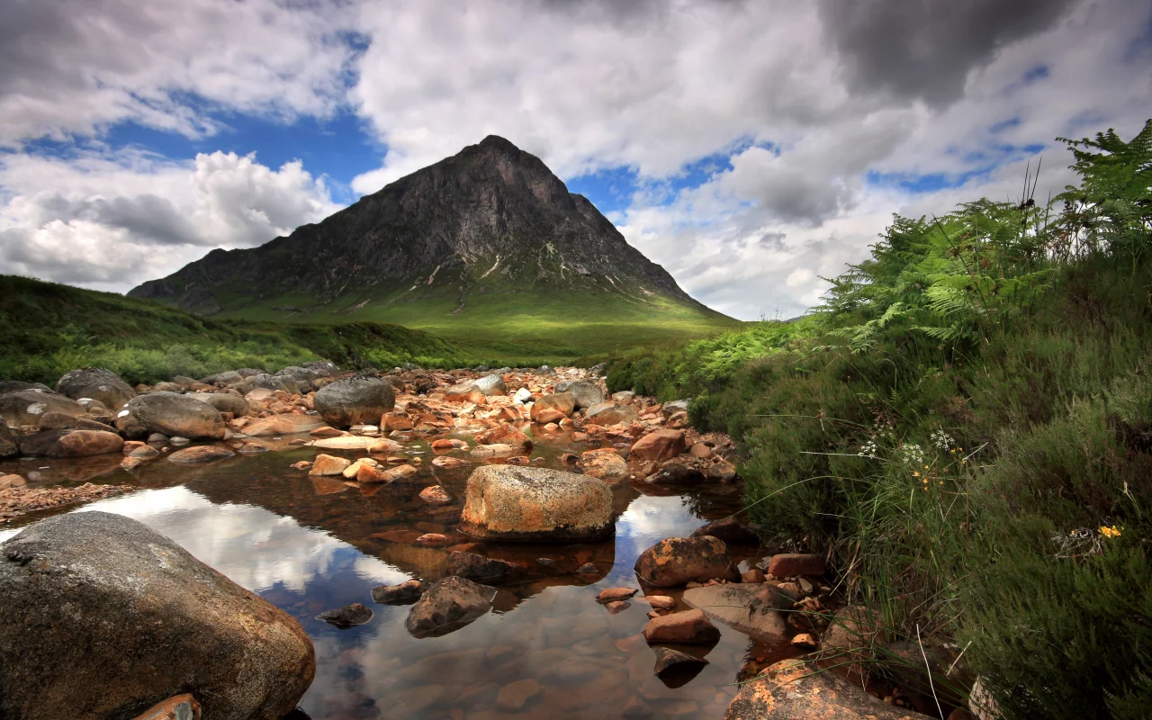 камни, река, гора