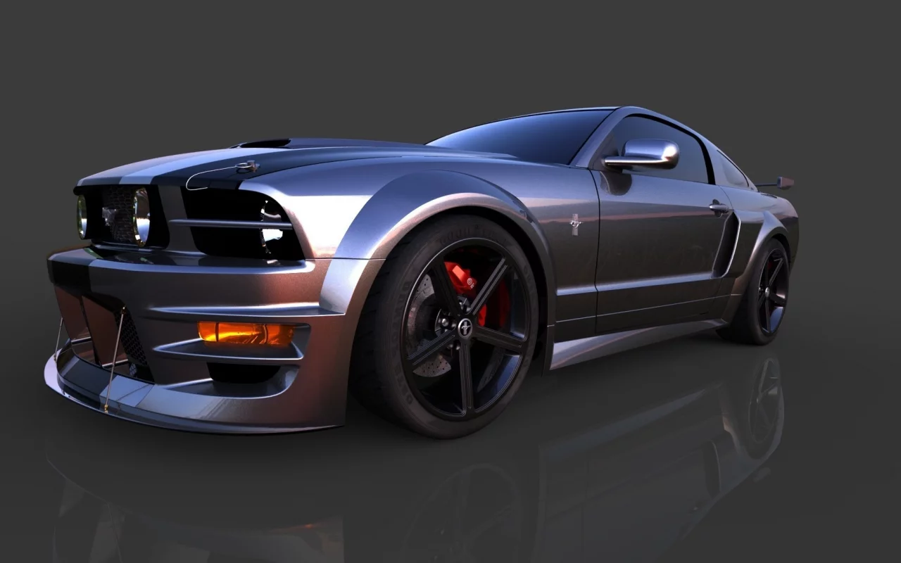 mustang, тюнинг, рендринг