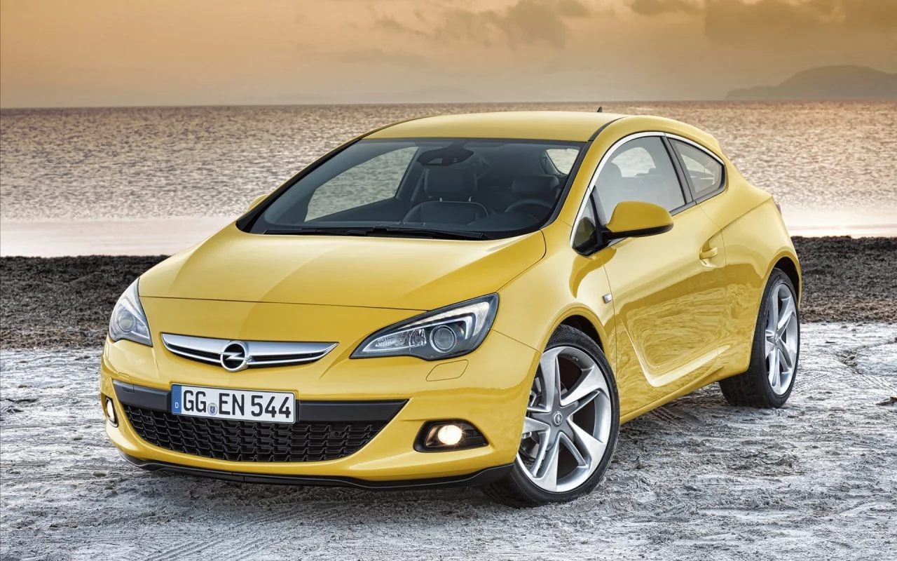 желтый, opel, astra, gtc