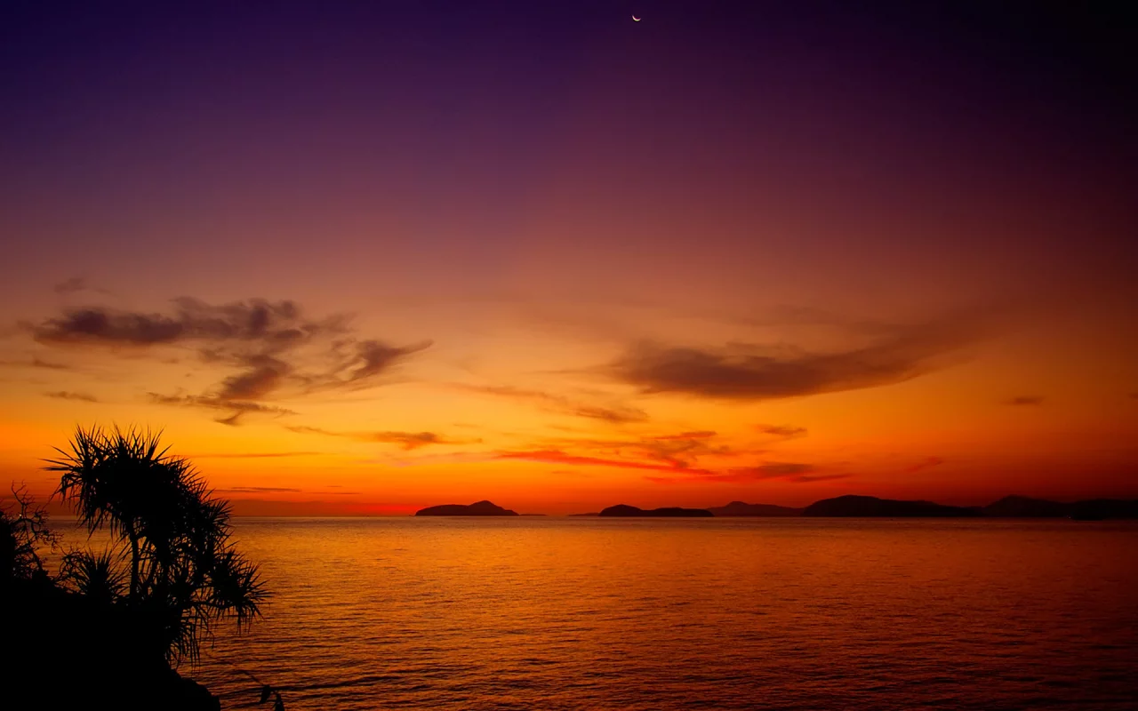 after, sunset, moonrise