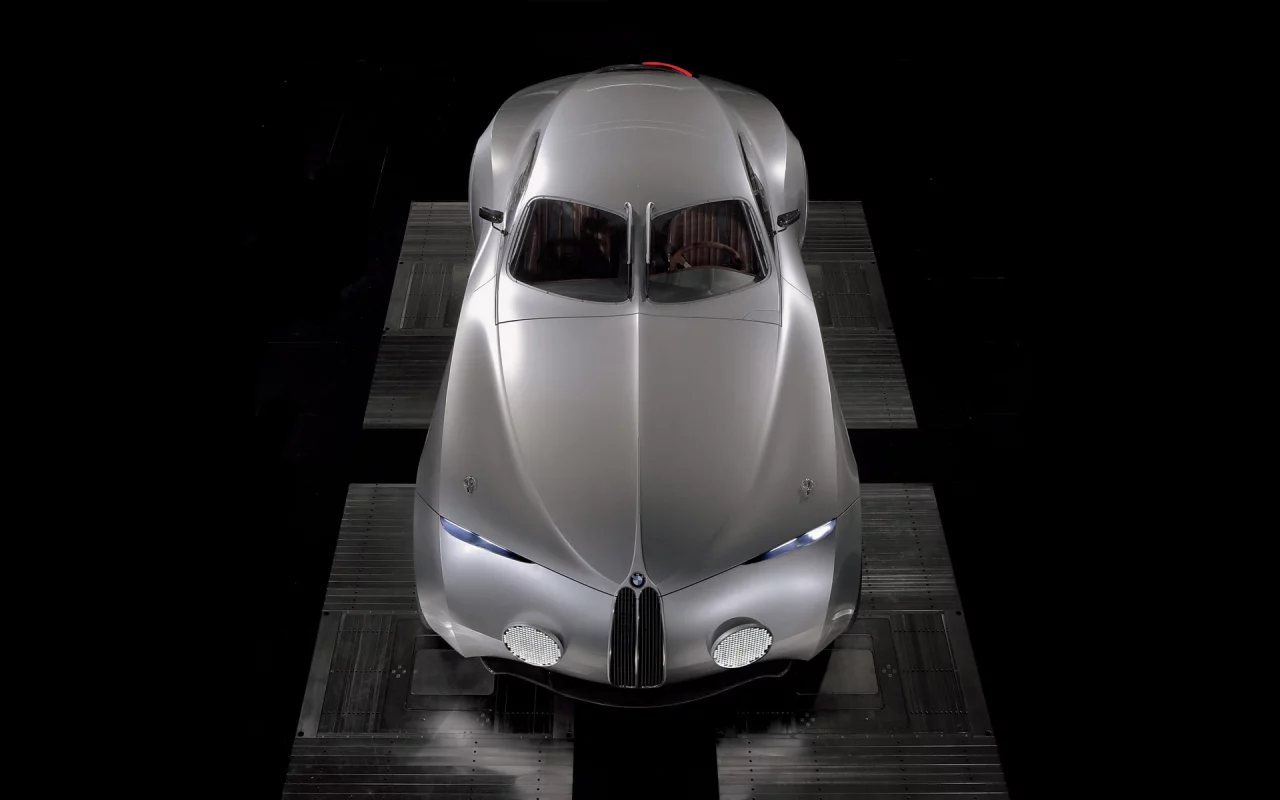 чёрный фон, серебристый, bmw, концепт кар