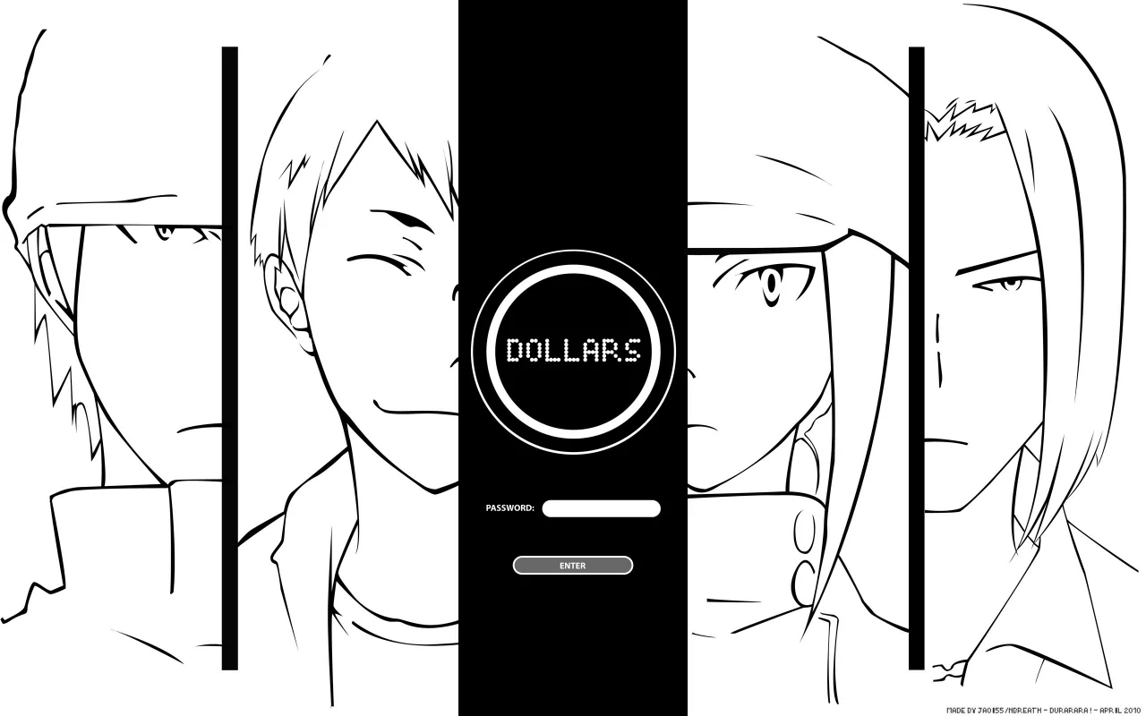 аниме, персонажи, dollars, durarara!!, сериал, password