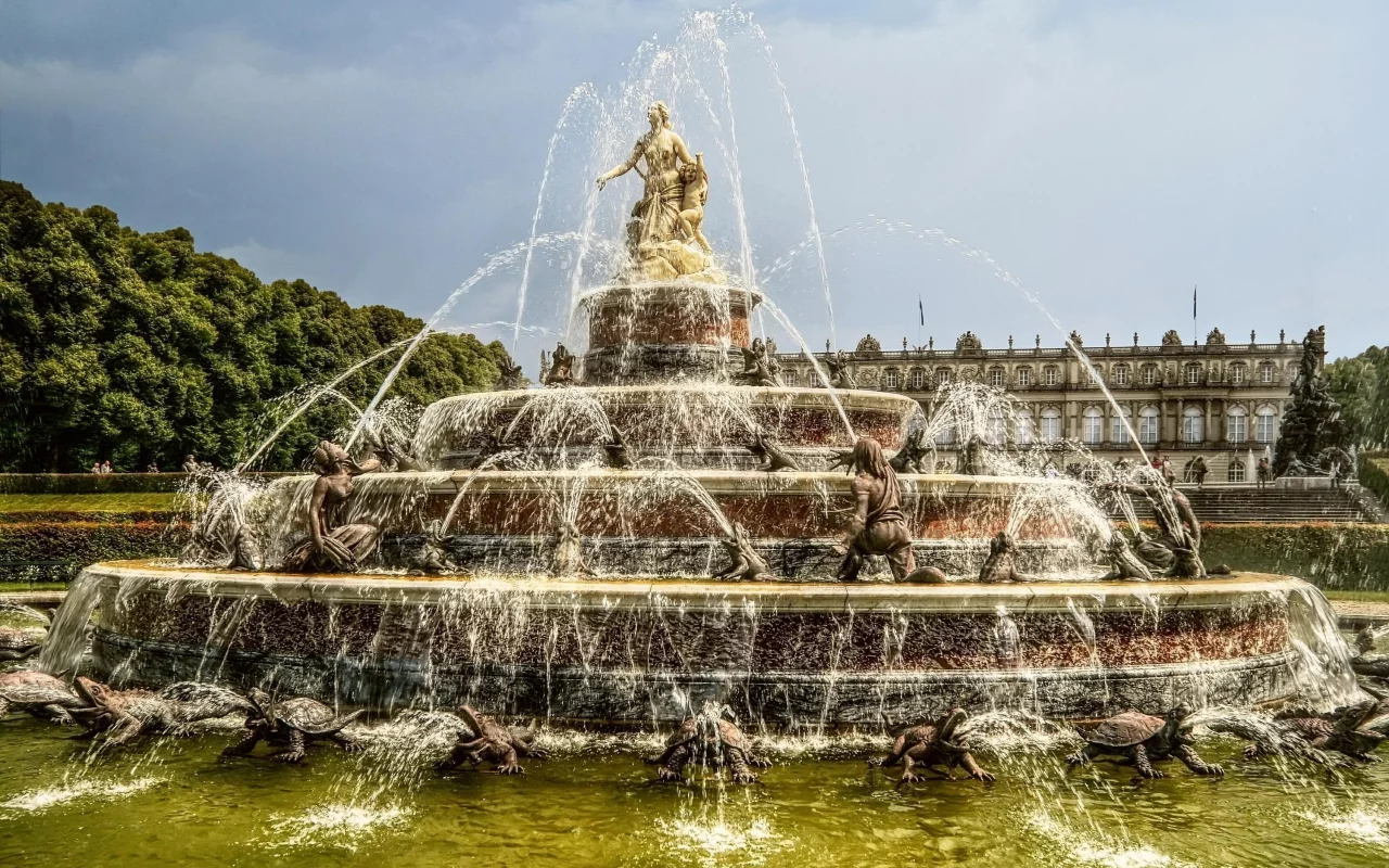 фонтан, город, bayern - latonabrunnen chiemse, бавария