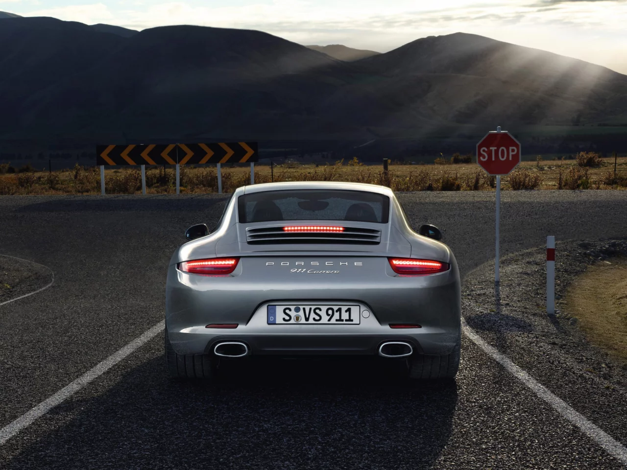 тачка, дорога, развилка, porsche 911 carrera
