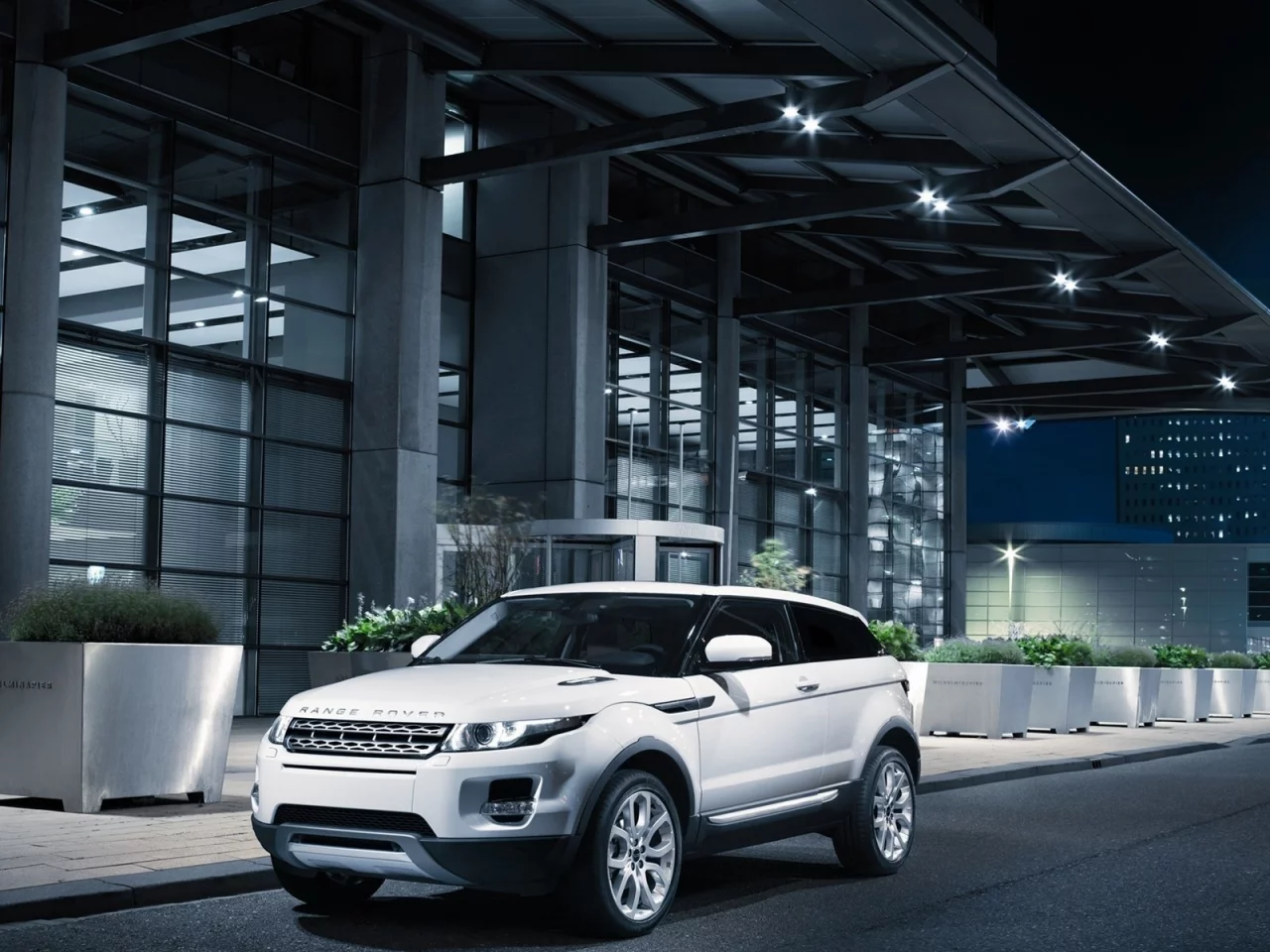 внедорожник, дорога, город, ночь, evoque 2011, range rover
