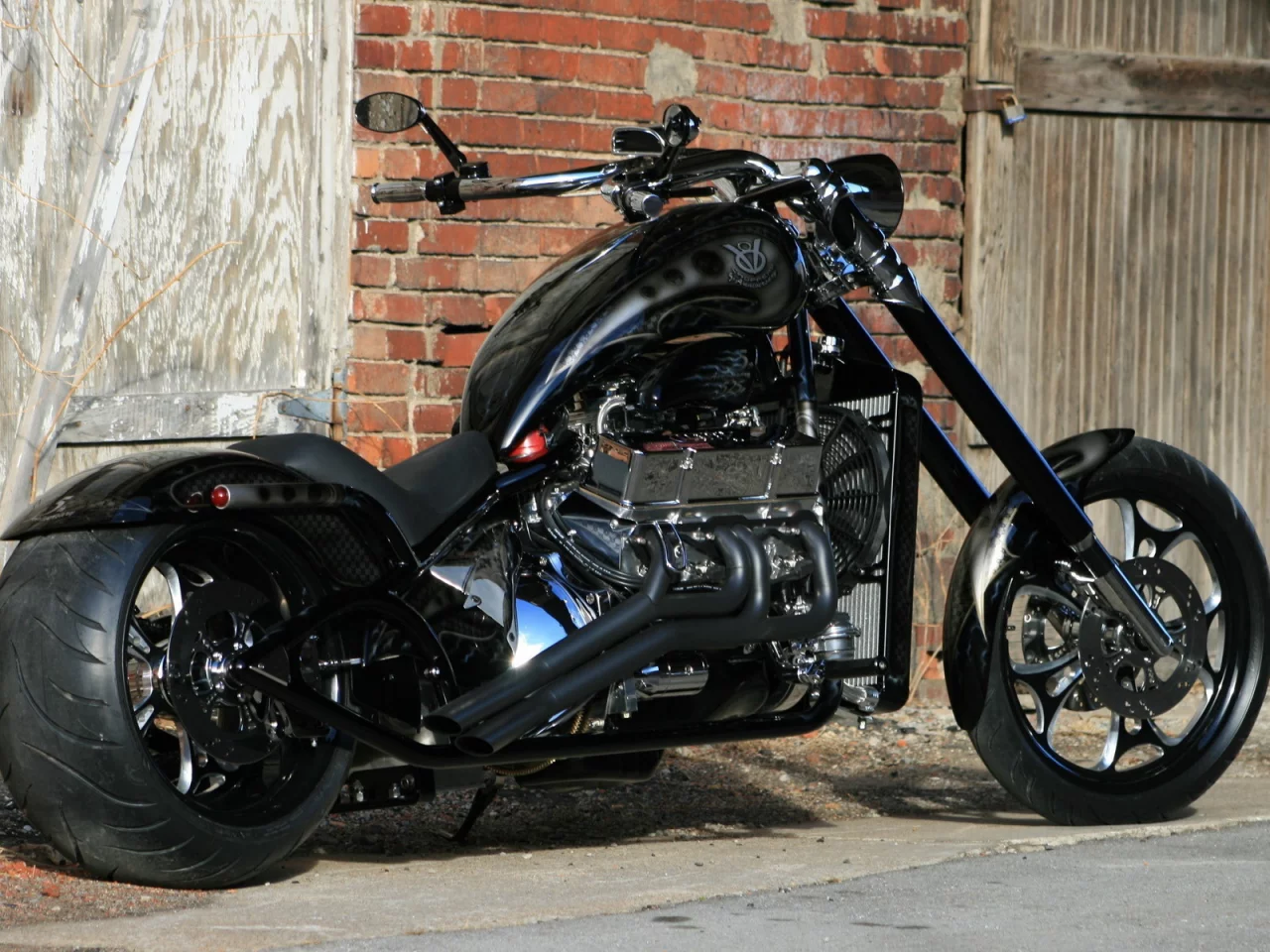 angle, chopper, rear, v8