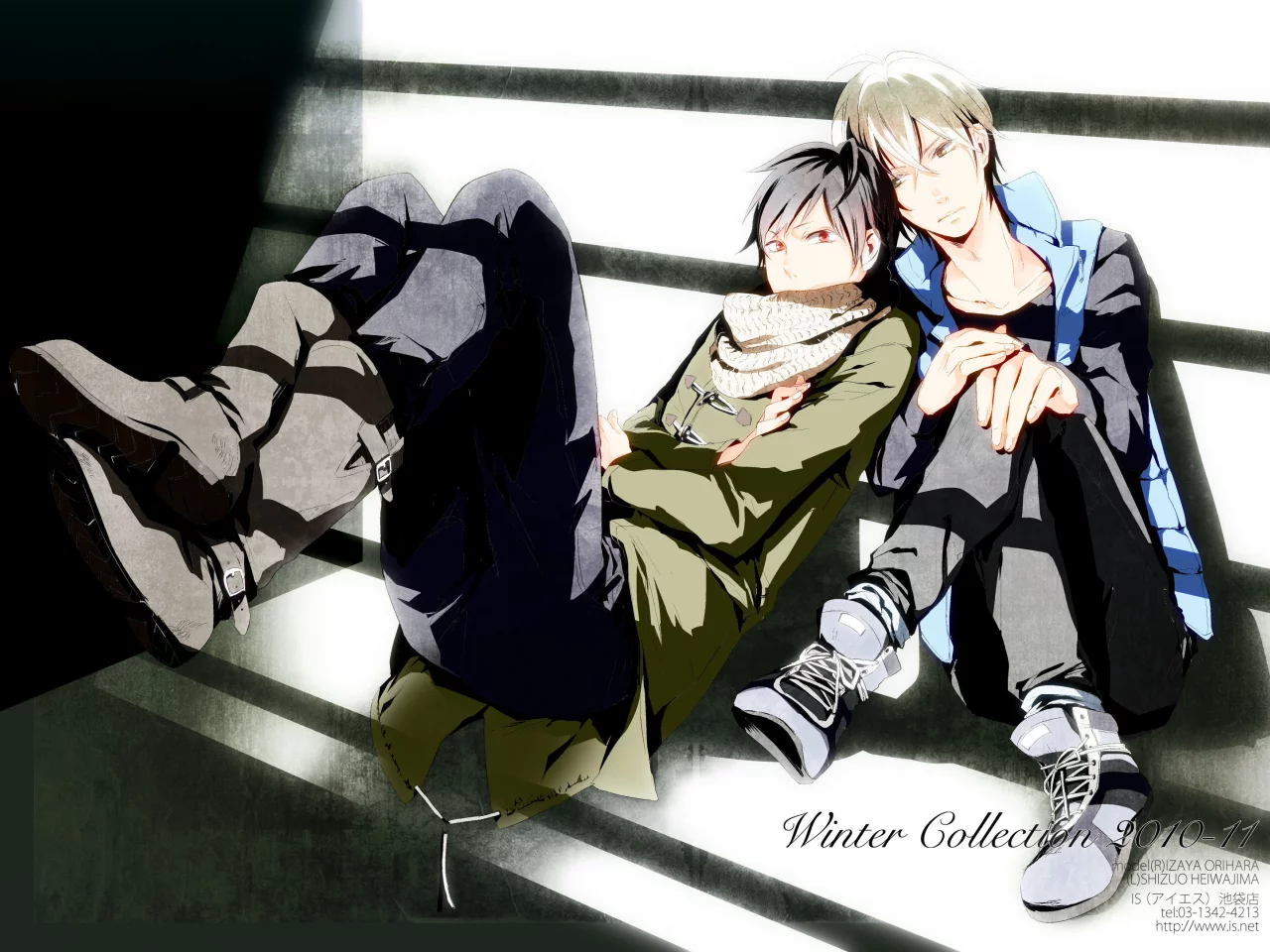 тень, обувь, стена, волосы, durarara, глаза, обои, аниме