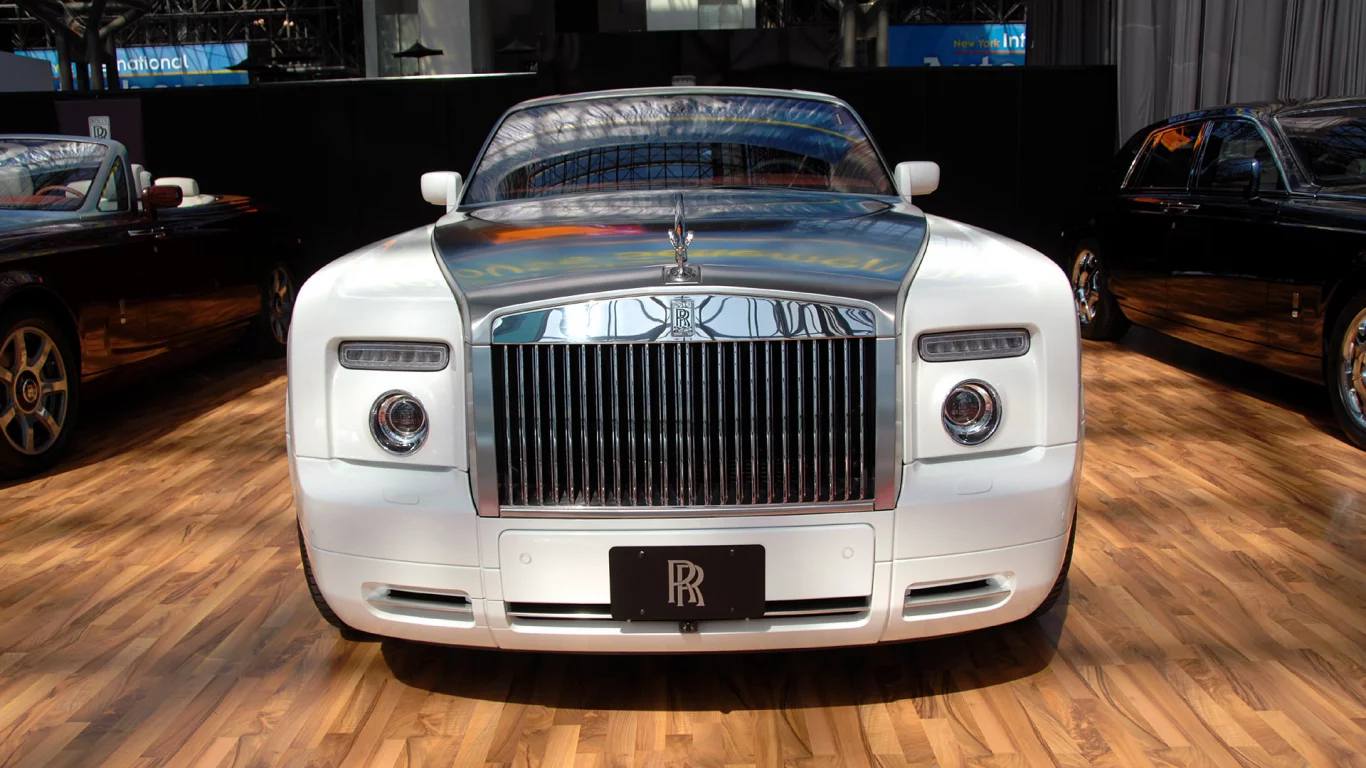 wite, rolls-royce, car